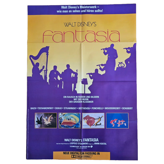 Walt Disneys Fantasia Bach Beethoven Original Filmplakat (Deutsch)
