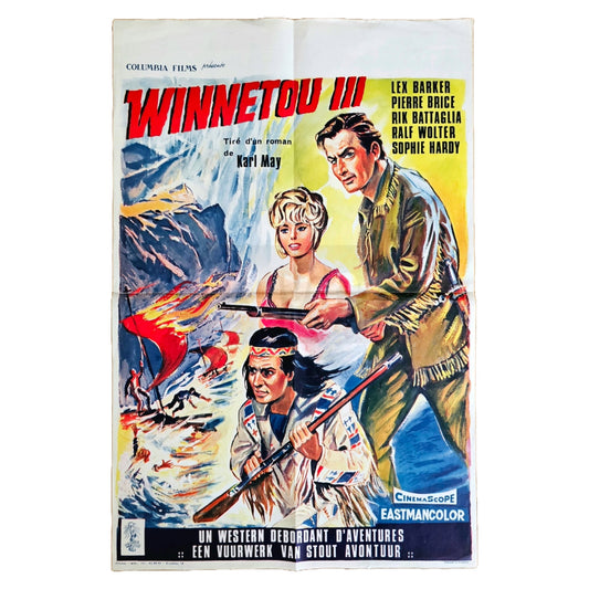 Winnetou 3 1965 Karl May Lex Barker Original Filmplakat (Belgien)